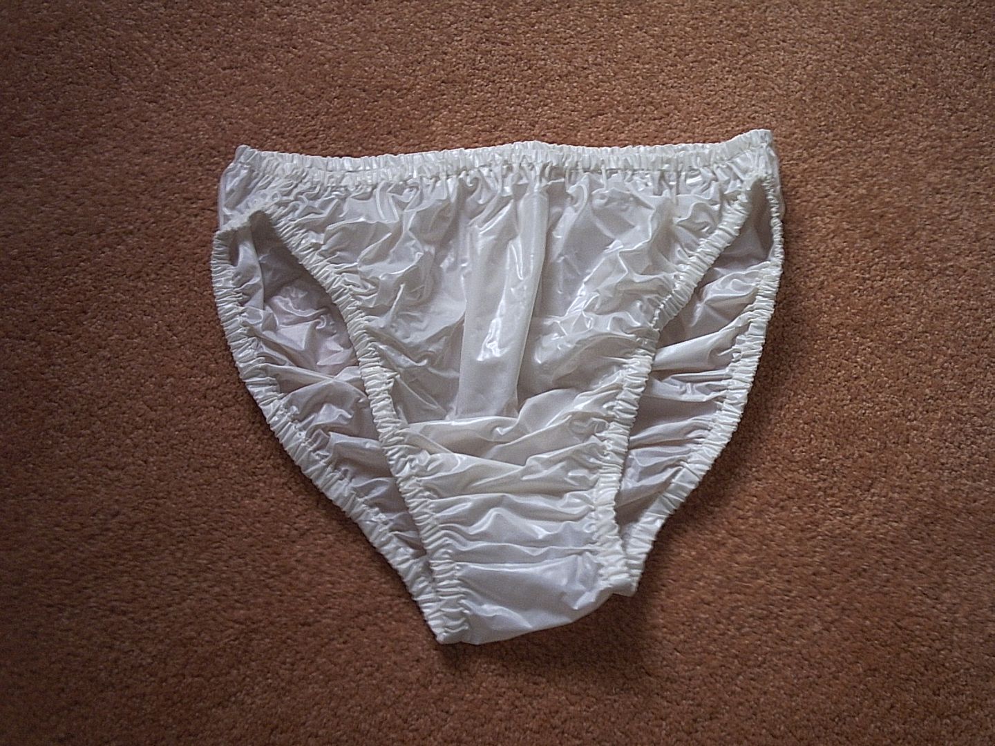 Unisex White High Leg Bikini Style Plastic PVC Pants Panties Knickers L eBay