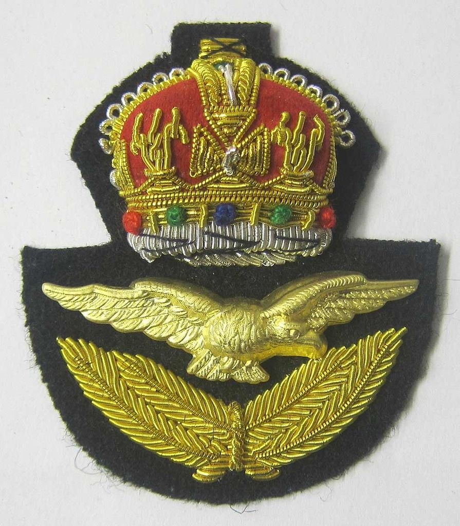 RAF Cap Badge Officer WWII WW2 Hat & Eagle Kings Crown Royal Air Force ...