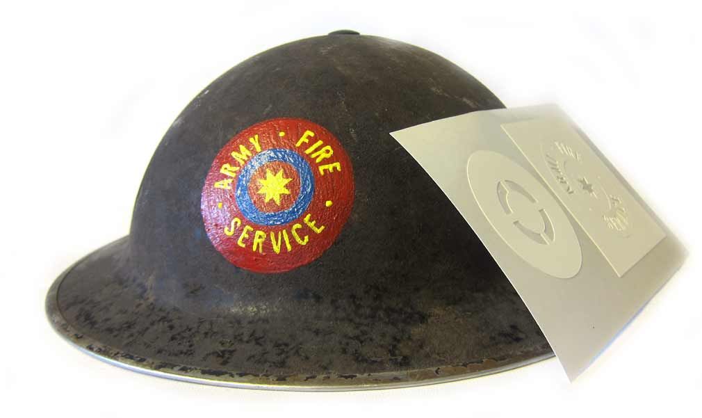 British Army Fire Service Helmet Stencil WW2