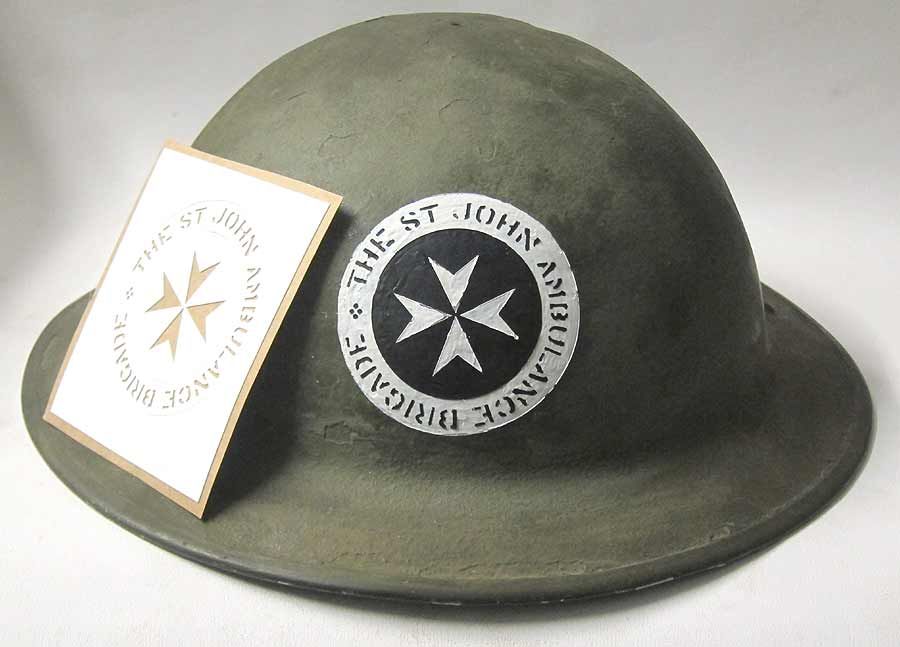 British St. Johns Ambulance Helmet Stencil WW2