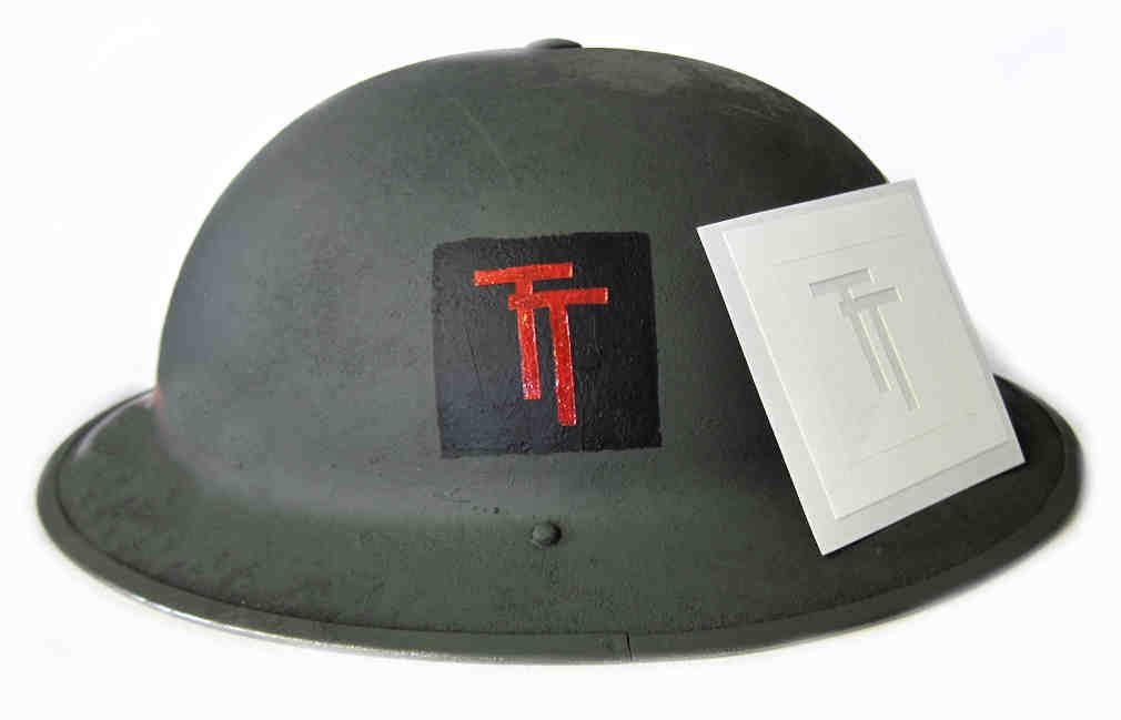 British Helmet Stencil 50th Infantry Division Tyne Tees - Northumberland
