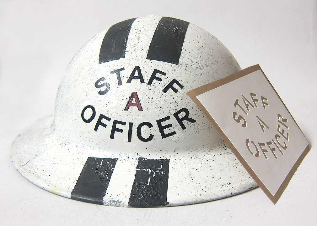 WW2 British Ambulance Service Staff Officer Helmet Stencil