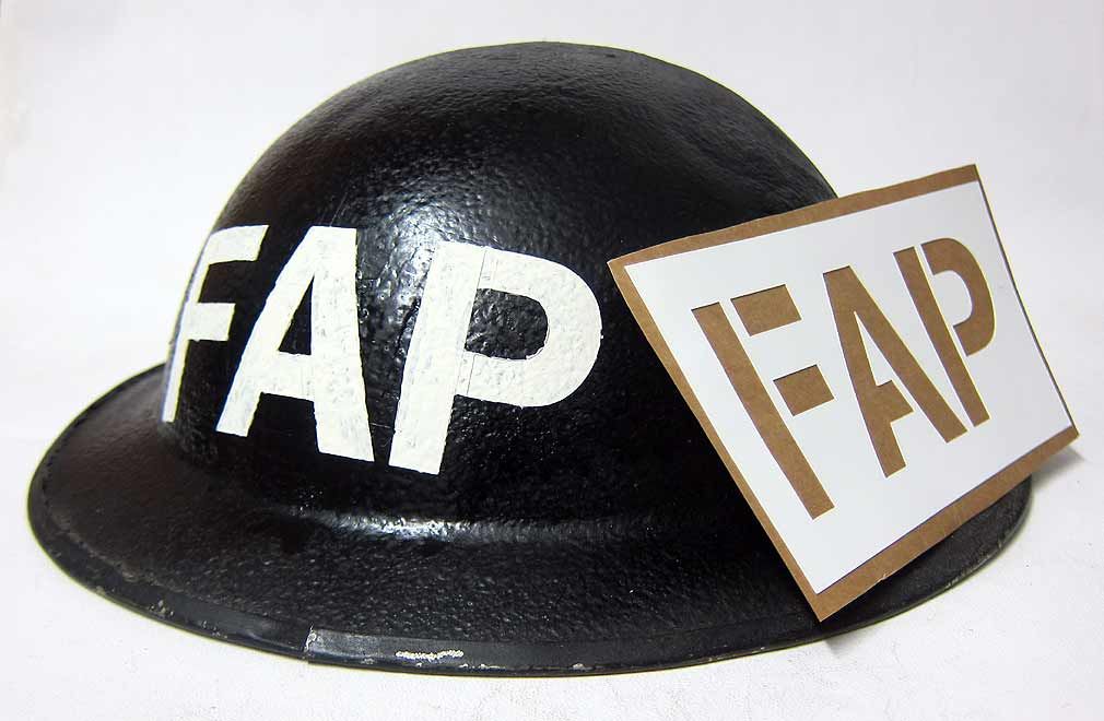 British FAP Warden Helmet Stencil WW2