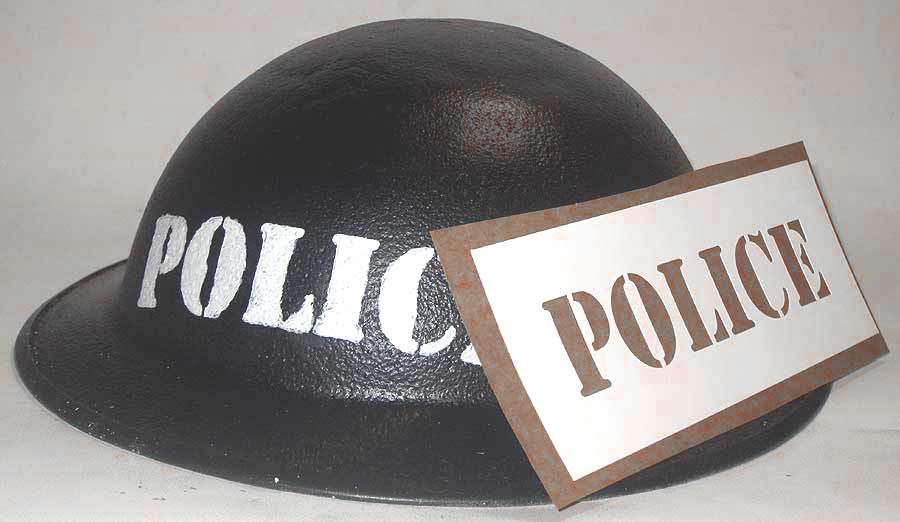 British Police Helmet Stencil WW2
