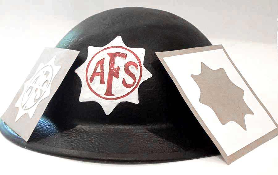 British Fire Service Helmet Stencil WW2
