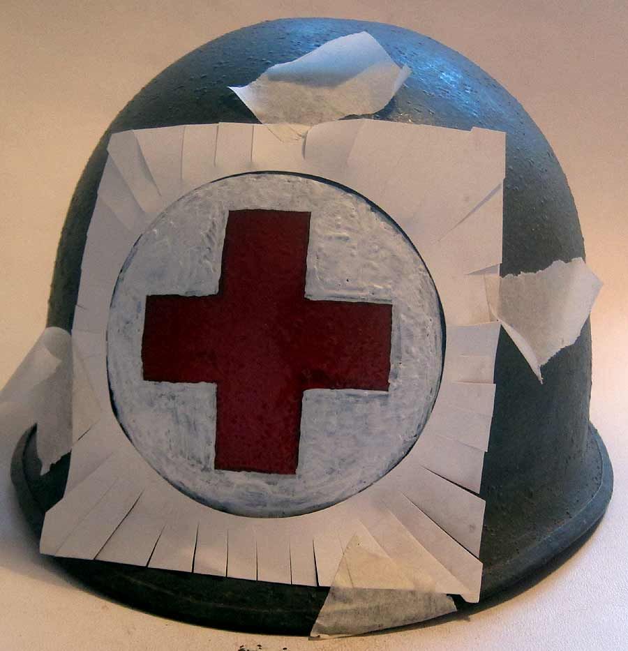 First Aid Helmet Stencil WW2 Medic Medical