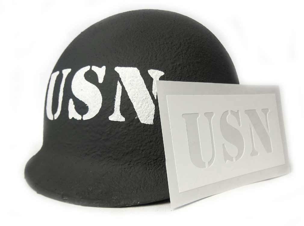 USN USA Helmet Stencil WW2