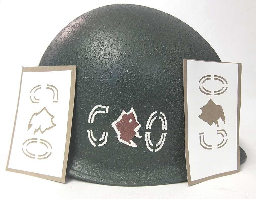 9th Inf Div 60th Regt US Helmet Stencil WW2