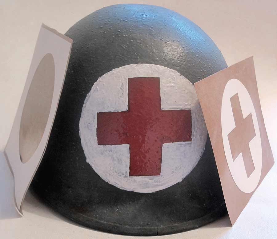 First Aid Helmet Stencil WWII Medic Medical