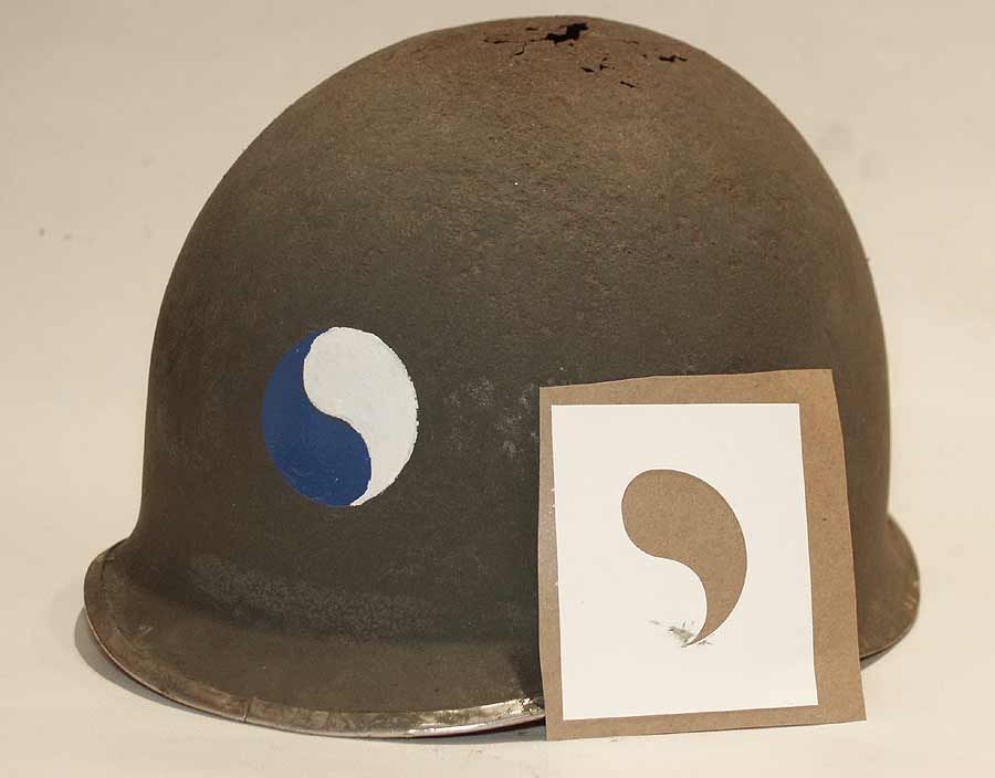 M1 Helmet Stencil US 29th Infantry Division Decal Transfer Ying Yang 