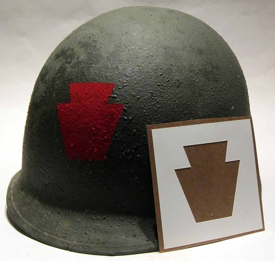 US Helmet Stencil 28th Infantry Division - Keystone