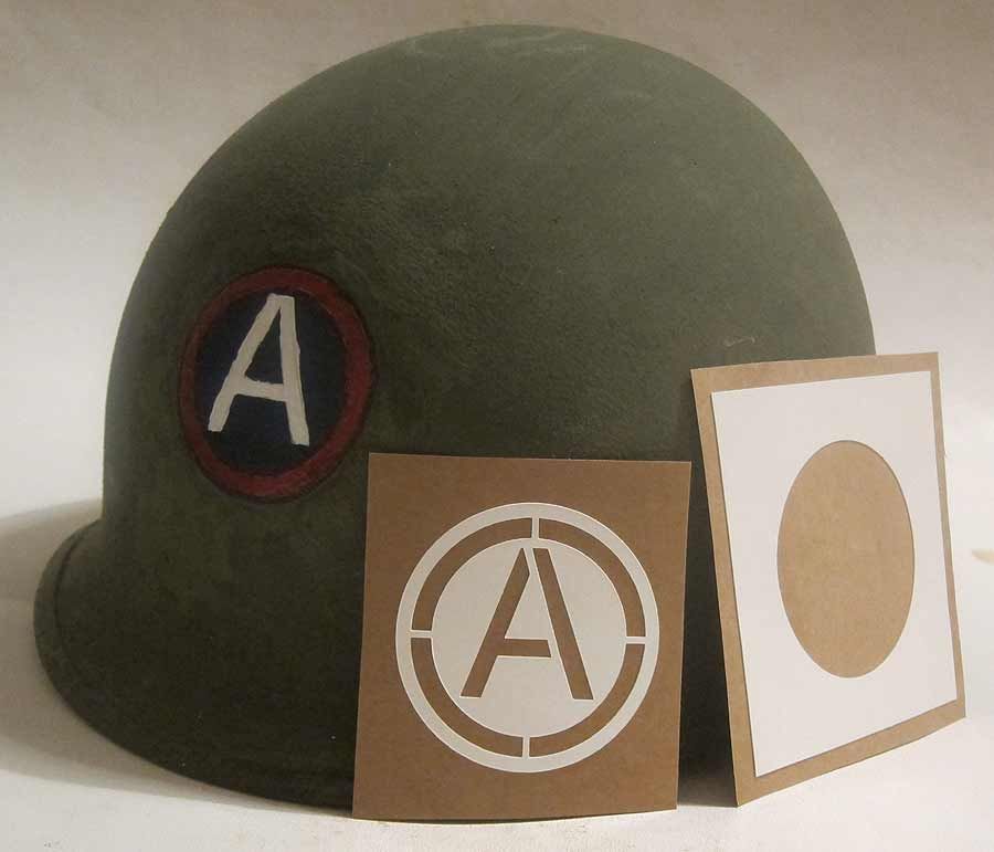 Helmet Stencil US 3'd Army WW2