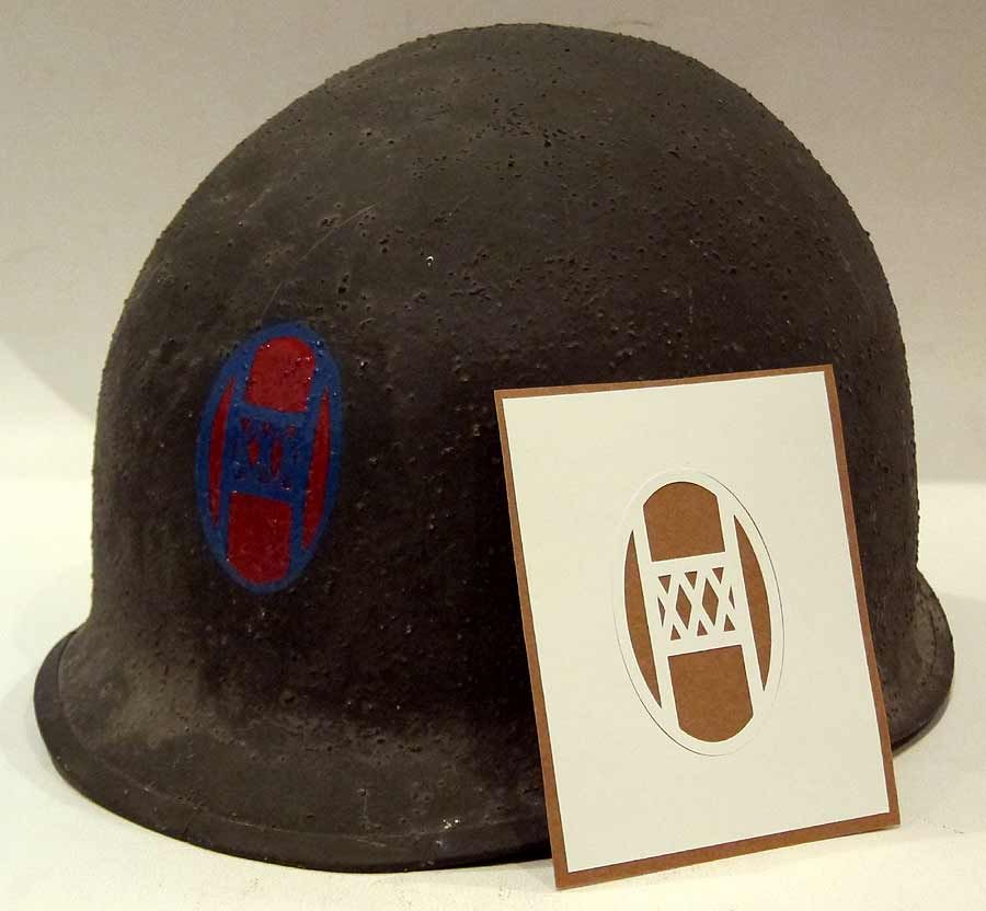 30th Inf Div US Helmet Stencil WW2