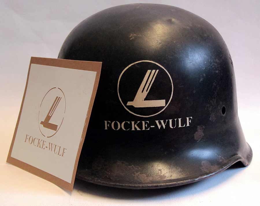 Focke Wulf German Helmet Stencil WW2