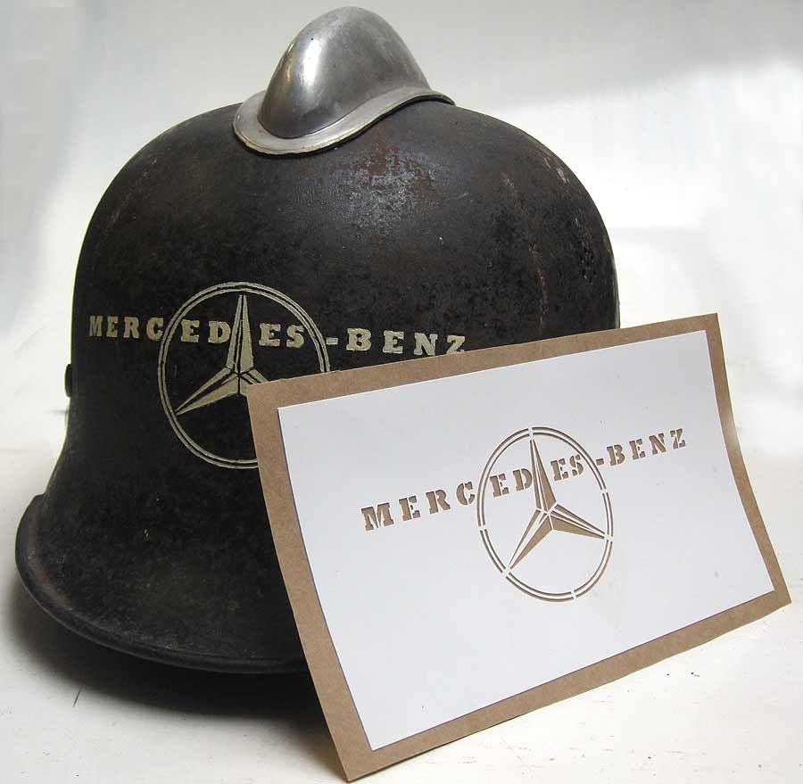 Mercedes-Benz German Helmet Stencil WW2