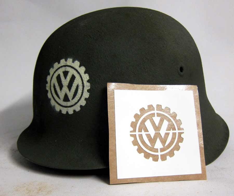 Volkswagen German Helmet Stencil WW2