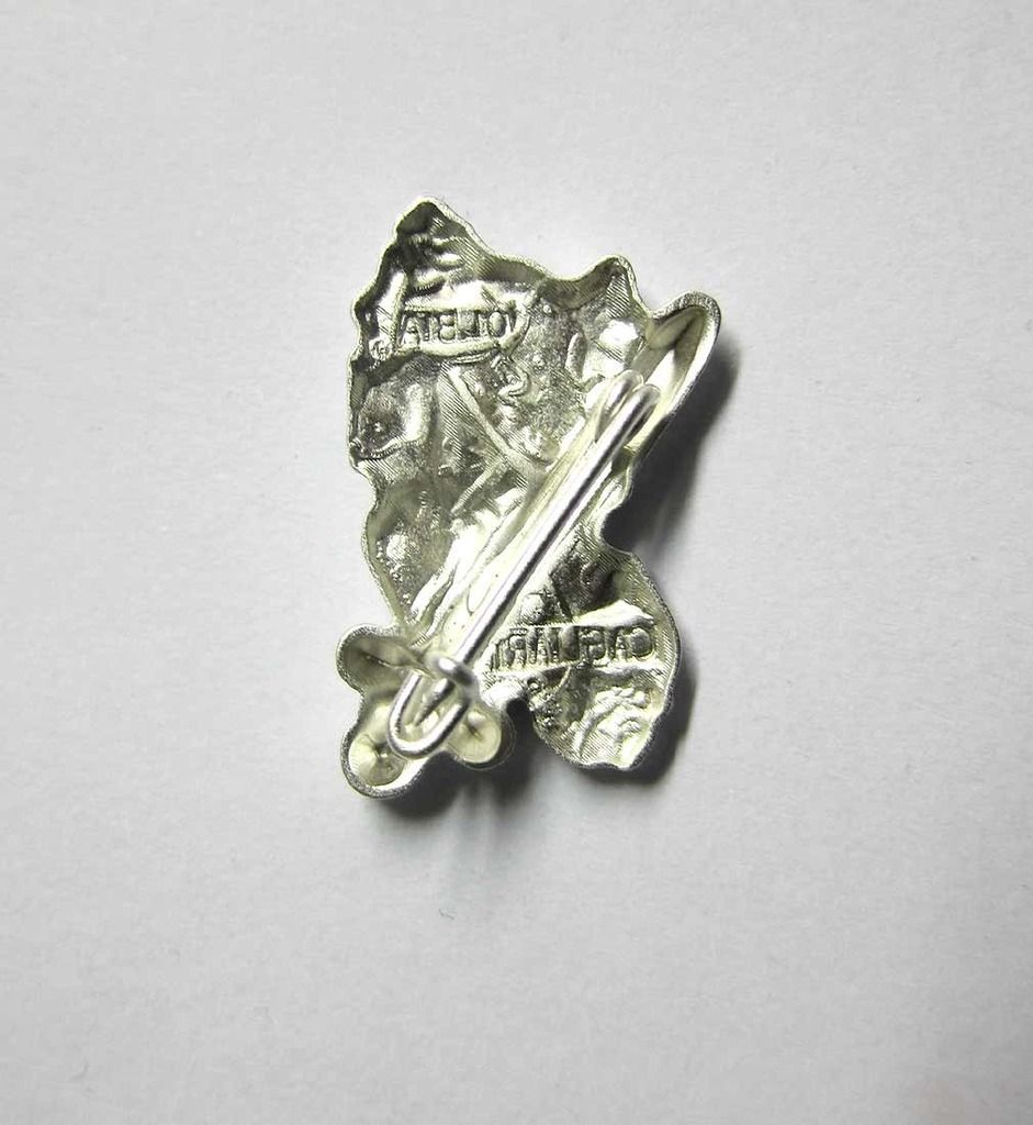 WWII German Cap Badge Sardinia Shield