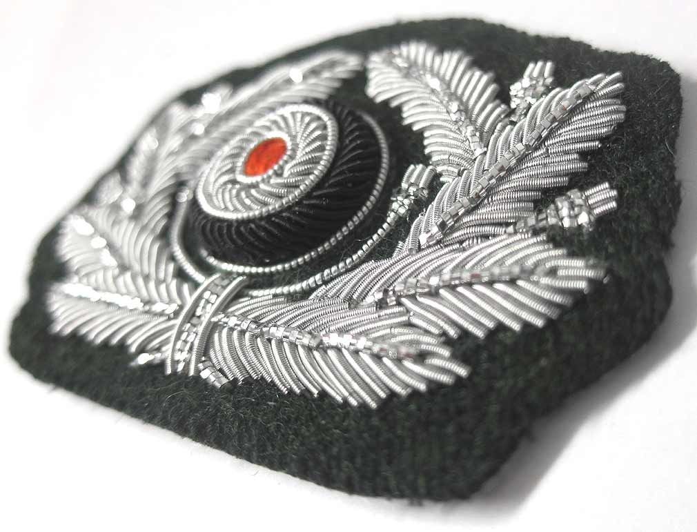 German Army Visor Cap Wreath & cockade Officers Aluminium Bullion Heer ...