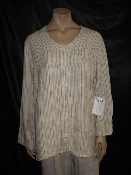 FLAX PLUS SIZE Linen WHOLE SHIRT you pick 1x or 2x / 3 PRINTS  