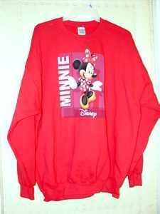 2X MINNIE MOUSE SWEATSHIRT CREW NECK RED  